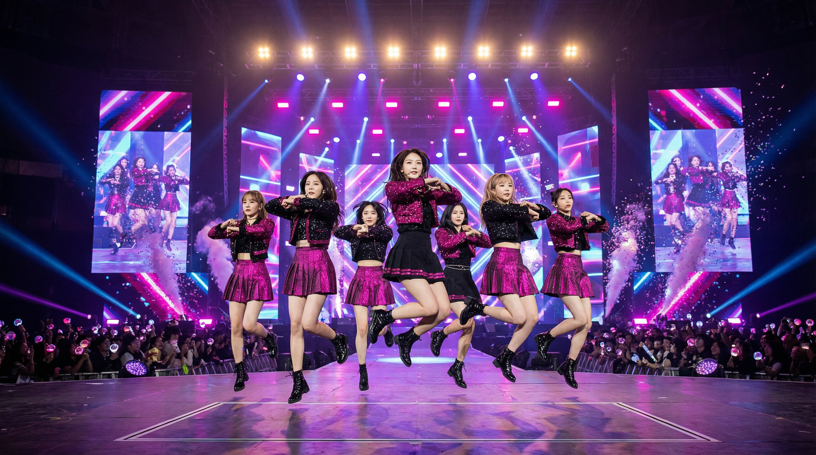 公共场合视频：女团舞台表演